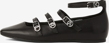 juoda Karl Lagerfeld Balerinos su dirželiais: priekis