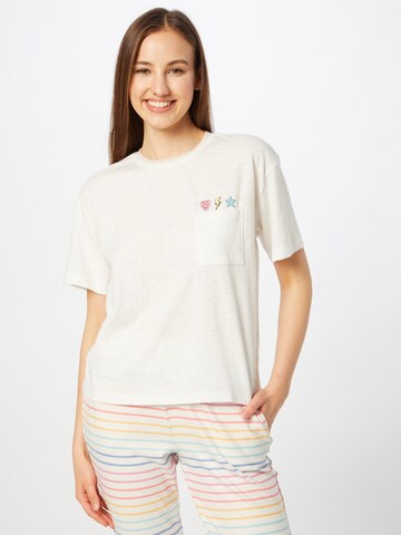 PJ Salvage Pajama Shirt in White: front