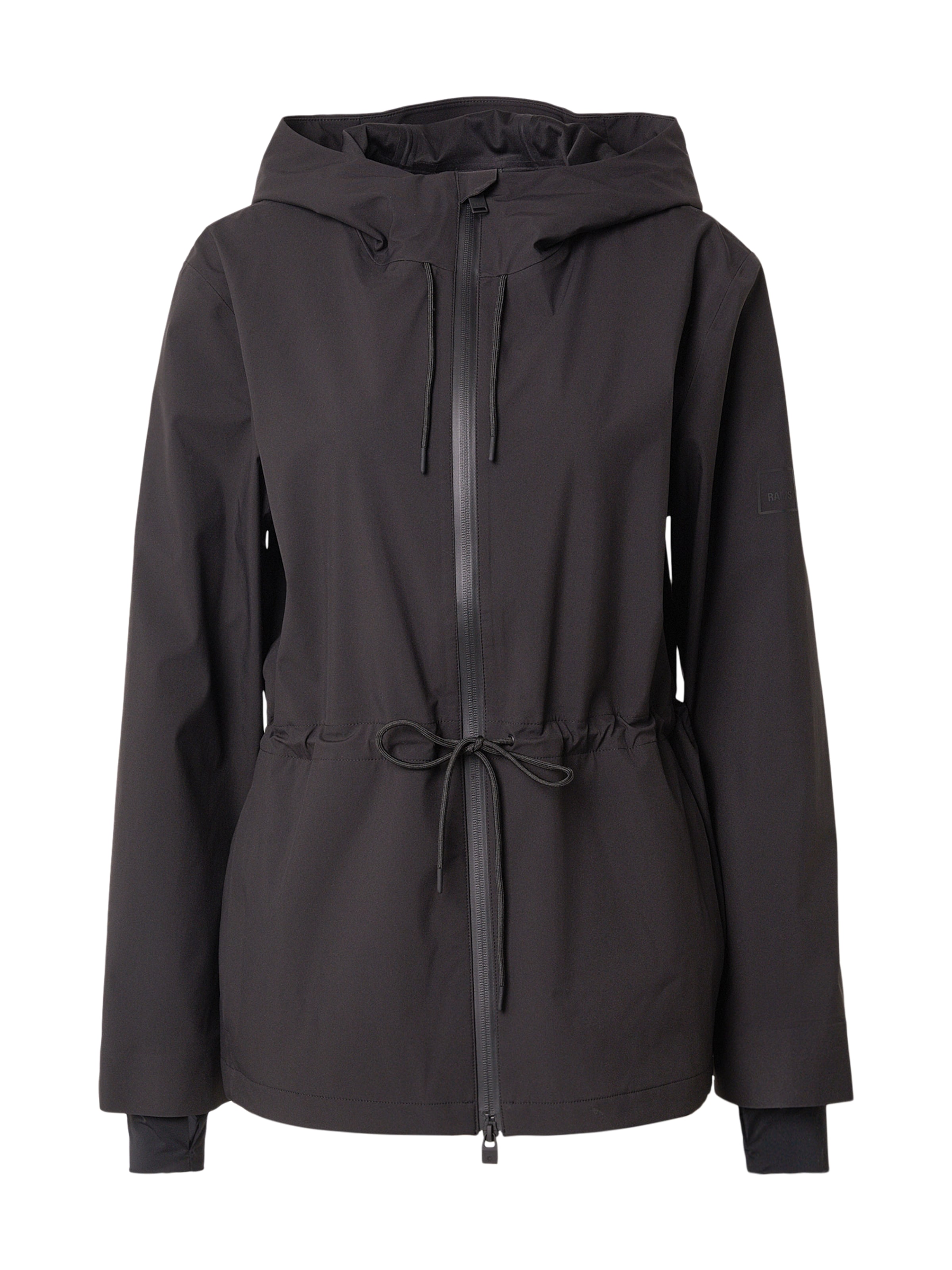 RAINS Tussenjas 'Suva' in Zwart: voorkant