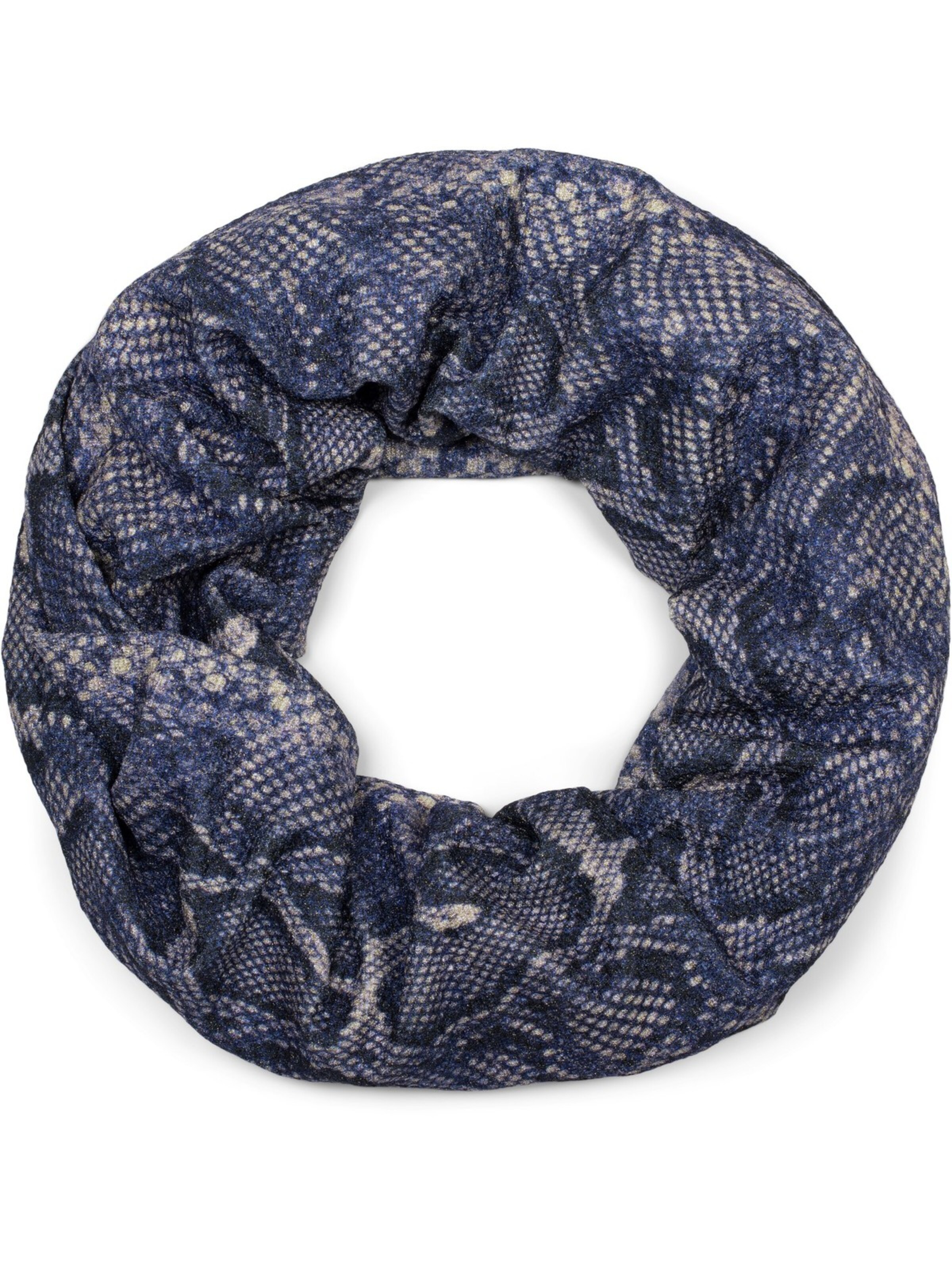 styleBREAKER Tube Scarf 'Loop Schal Glitzer Schlangen Muster' in Blue: front