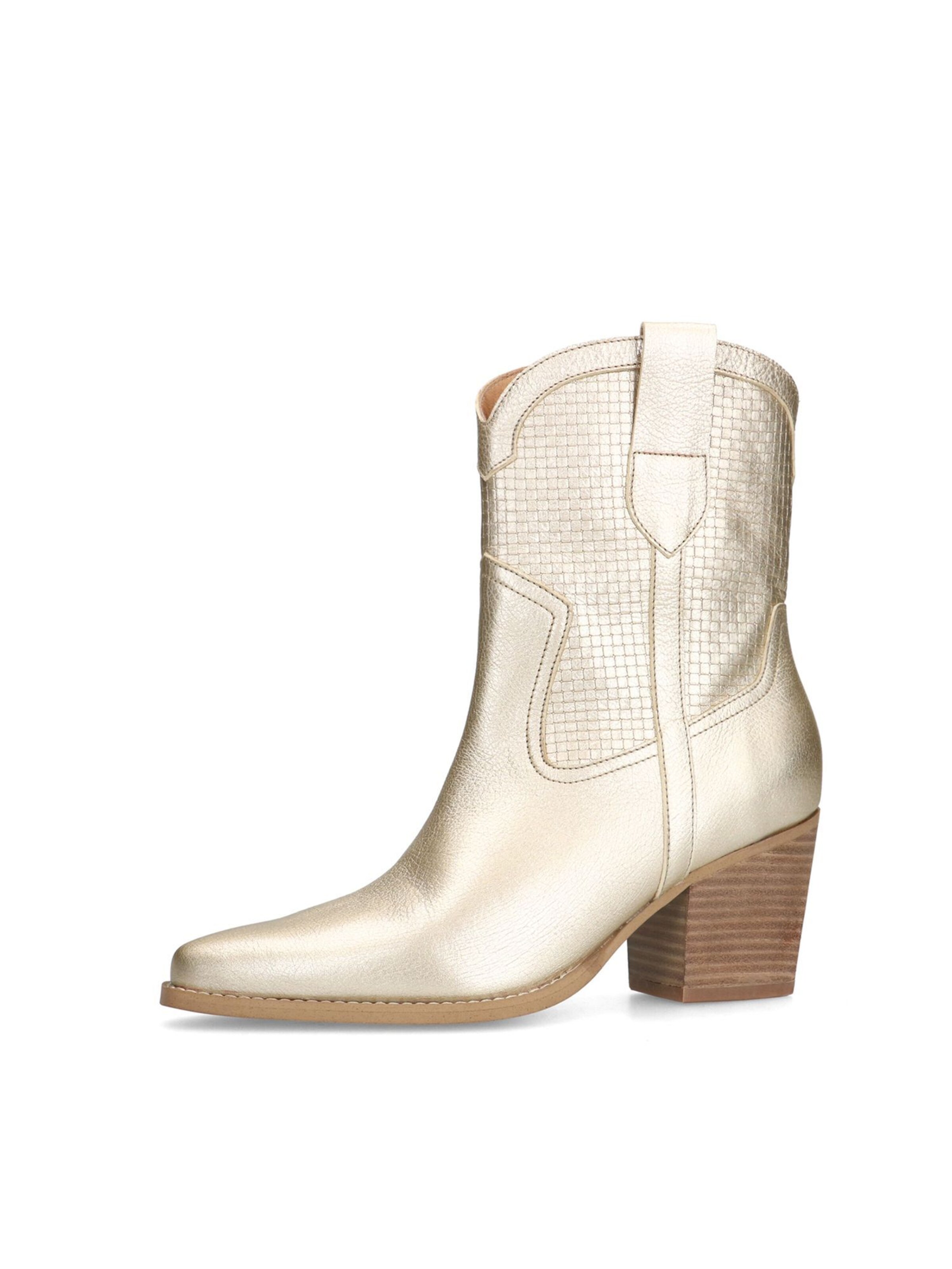 MANFIELD Cowboy Boots 'Niedrige' in Gold: front