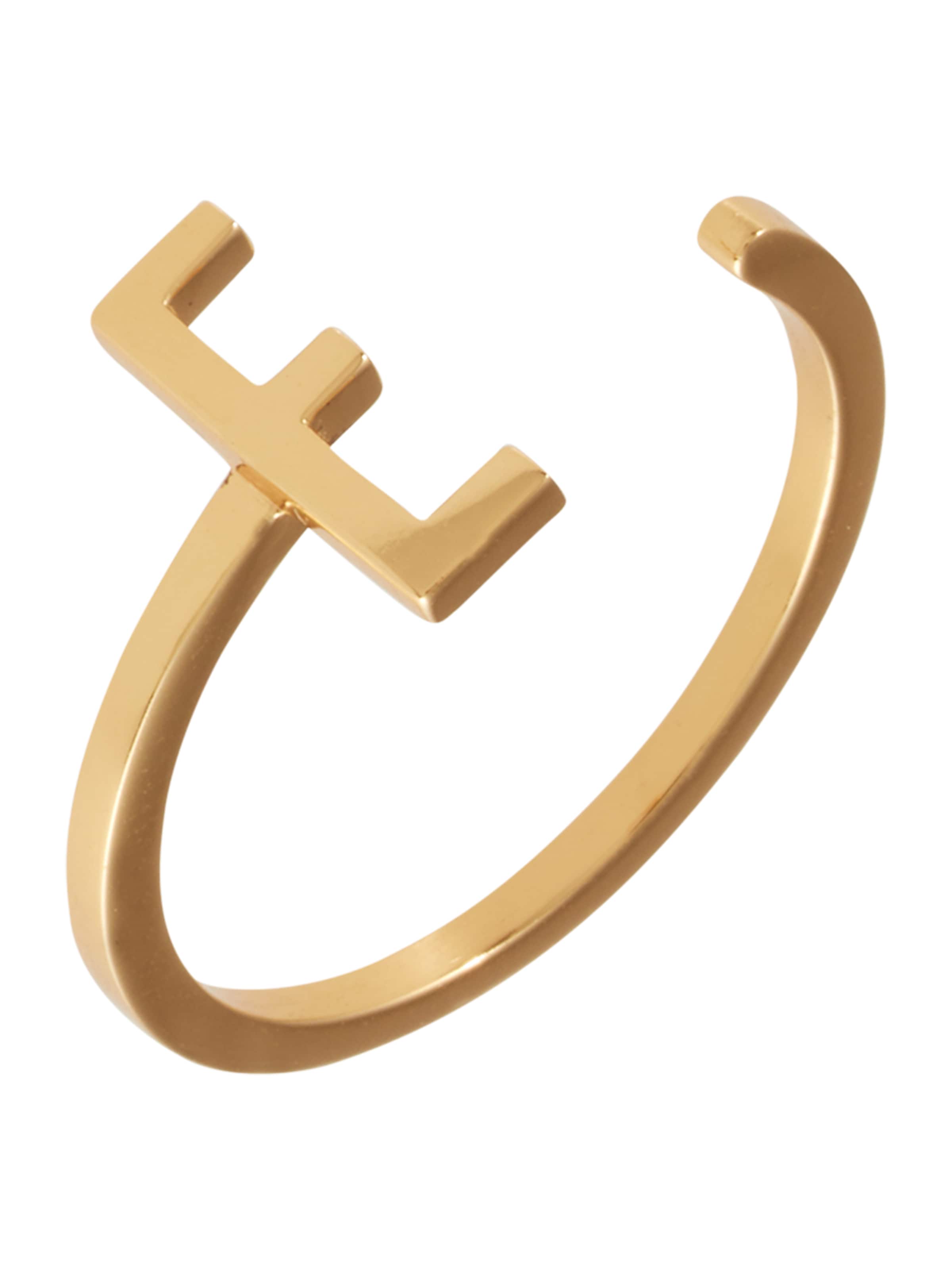 Design Letters Ring i guld: framsida