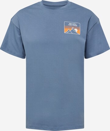 KnowledgeCotton Apparel Shirt 'Take Action Make Change' in Blue: front