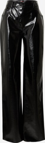 HUGO Wide leg Pants 'Hasne-1' in Black: front