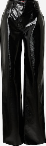 HUGO - Pierna ancha Pantalón 'Hasne-1' en negro: frente