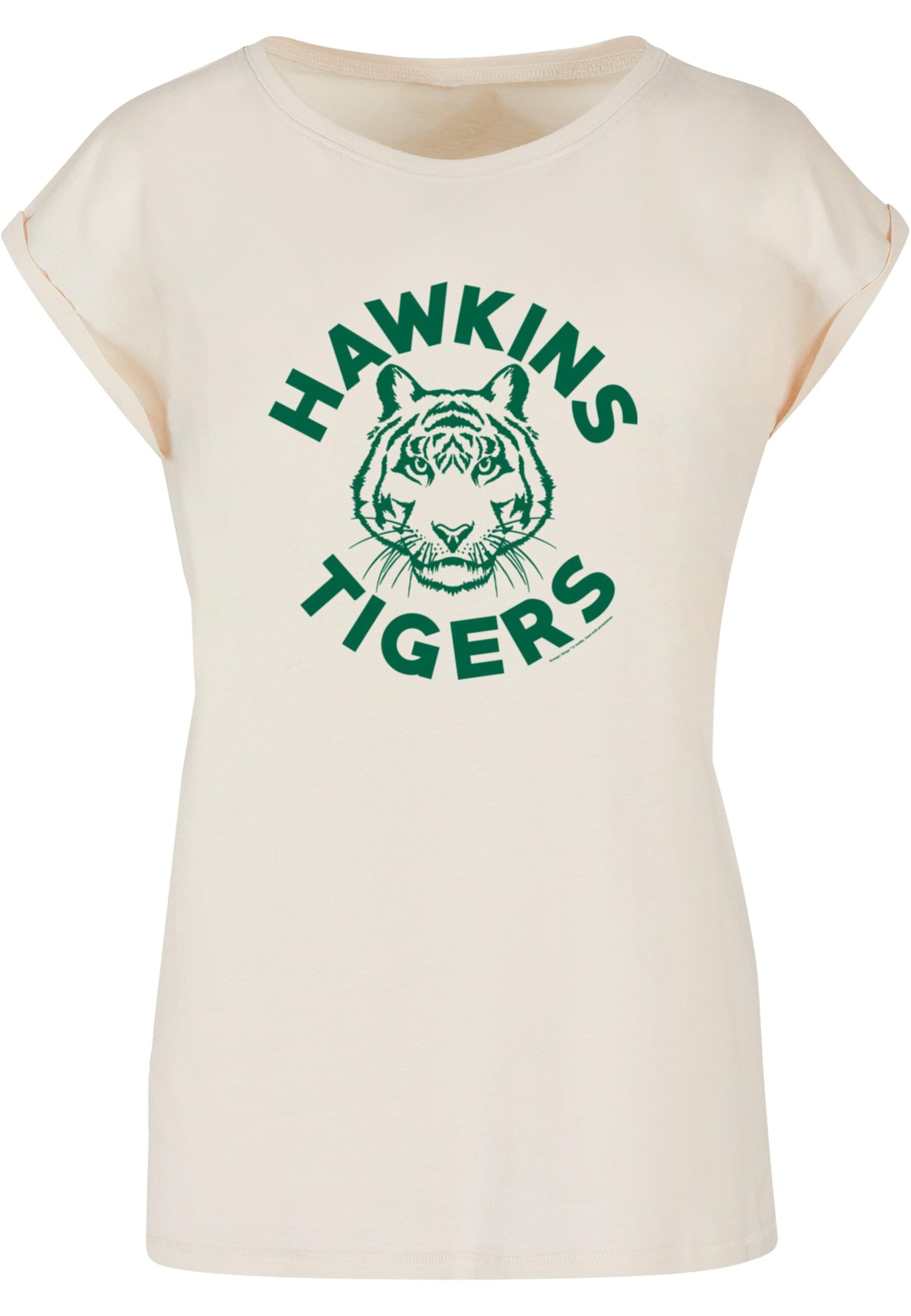 ABSOLUTE CULT Shirt 'Stranger Things - Hawkins Tigers' in Beige: front