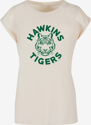 ABSOLUTE CULT Shirt 'Stranger Things - Hawkins Tigers' in Beige: Vorderseite