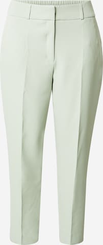 ONLY Carmakoma Slim fit Trousers with creases in Green: front