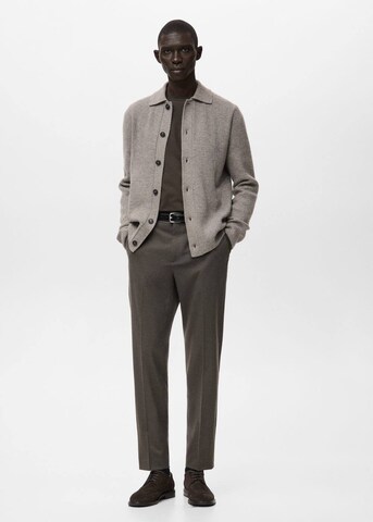 MANGO MAN Strickjacke 'Dina' in Braun