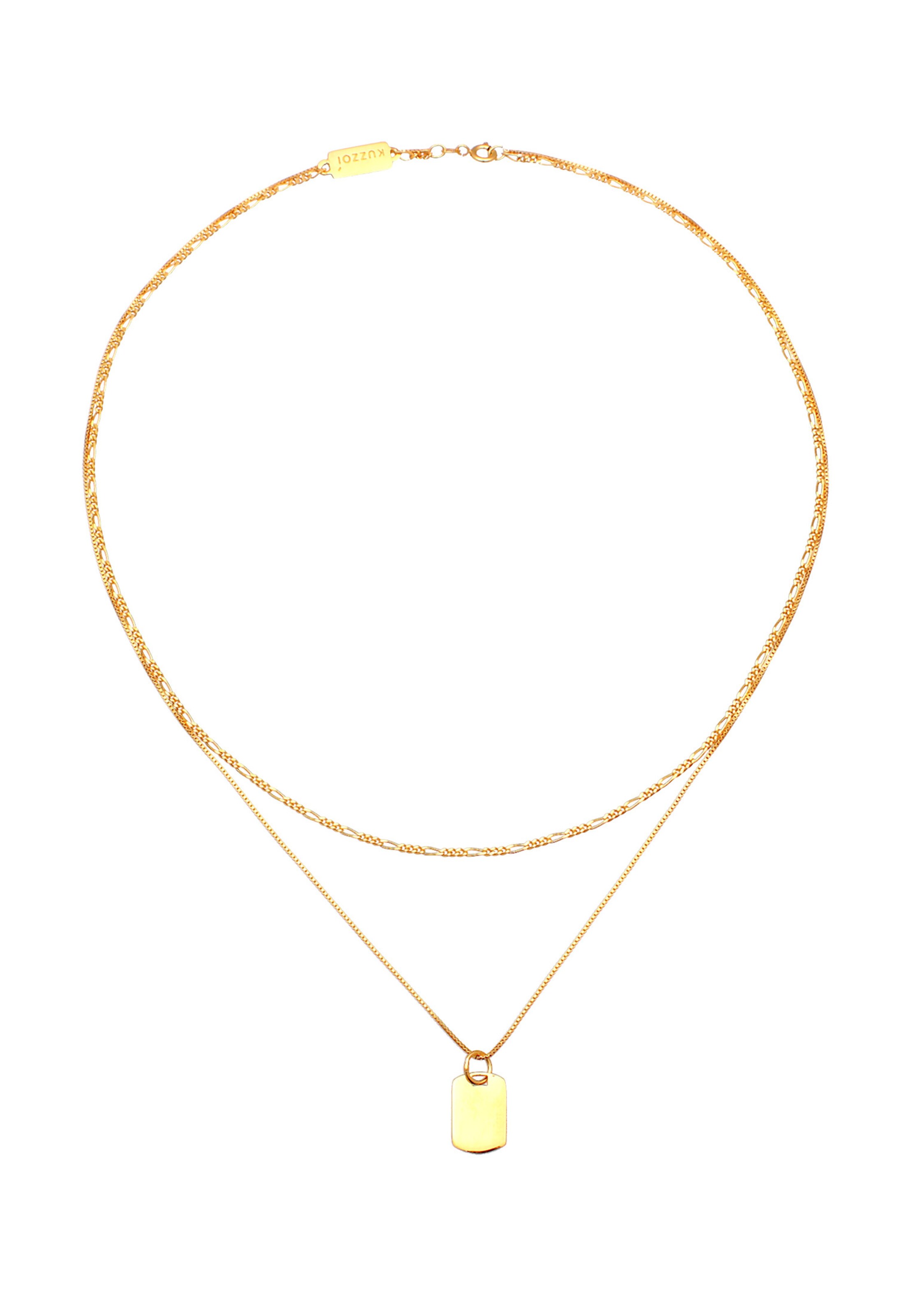 KUZZOI Kette 'Dog Tag' in Gold: Vorderseite