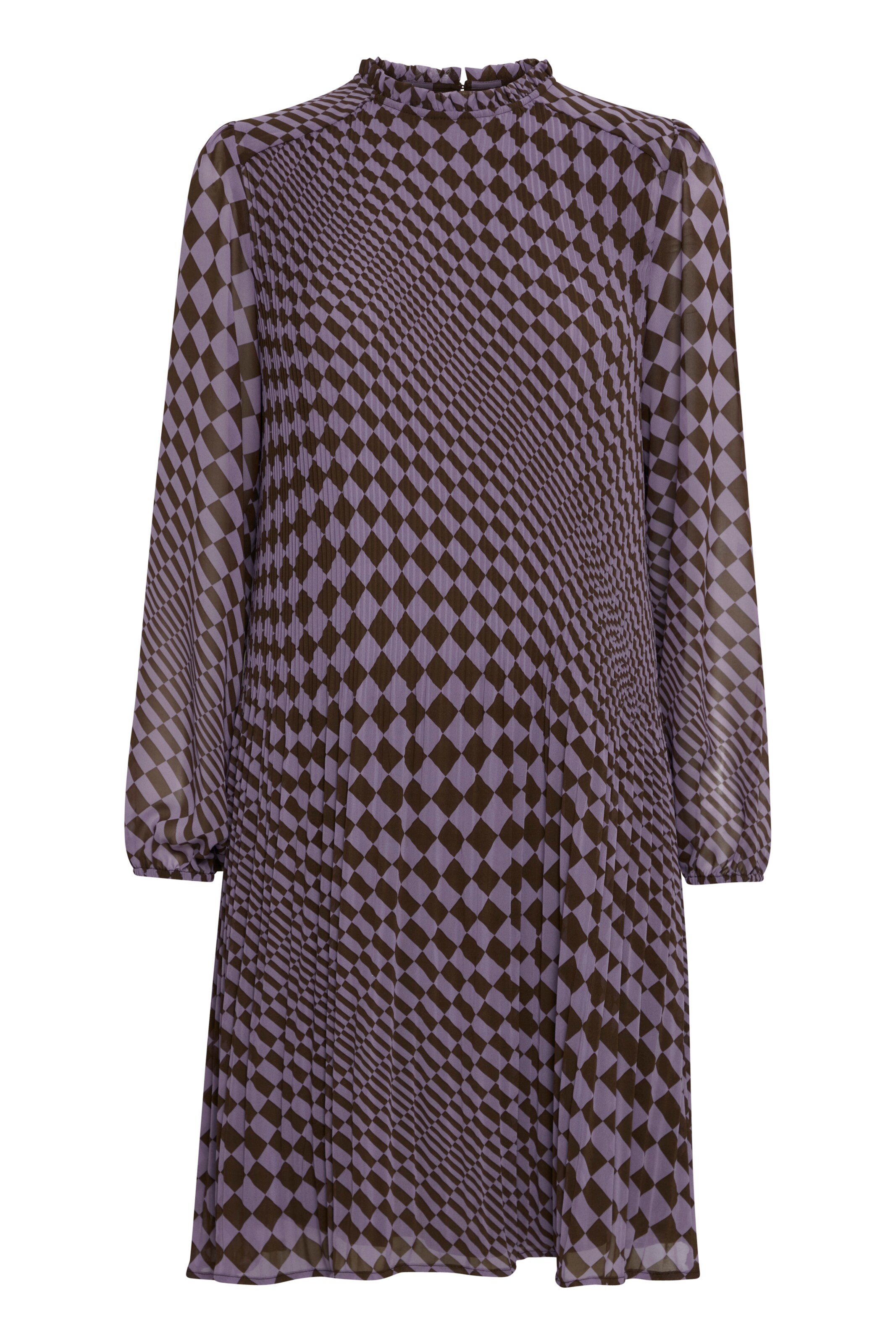 ICHI Kleid 'Bally' in Braun: Vorderseite