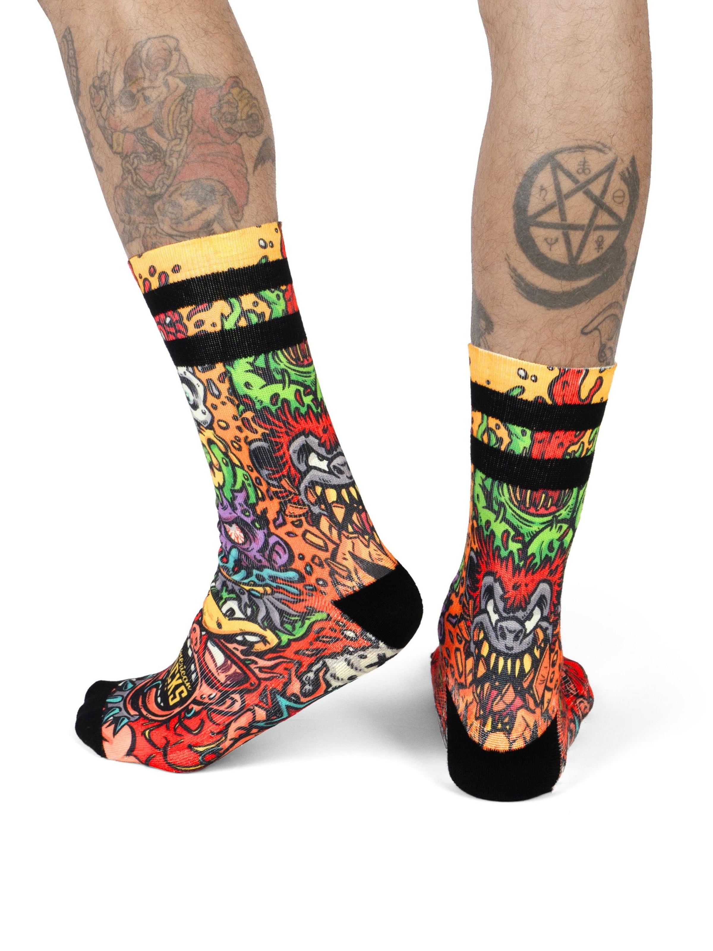 Chaussettes 'Open your mind' American Socks en orange