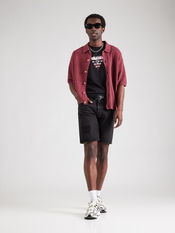 GUESS Shirt 'ABSTRACT' in Zwart