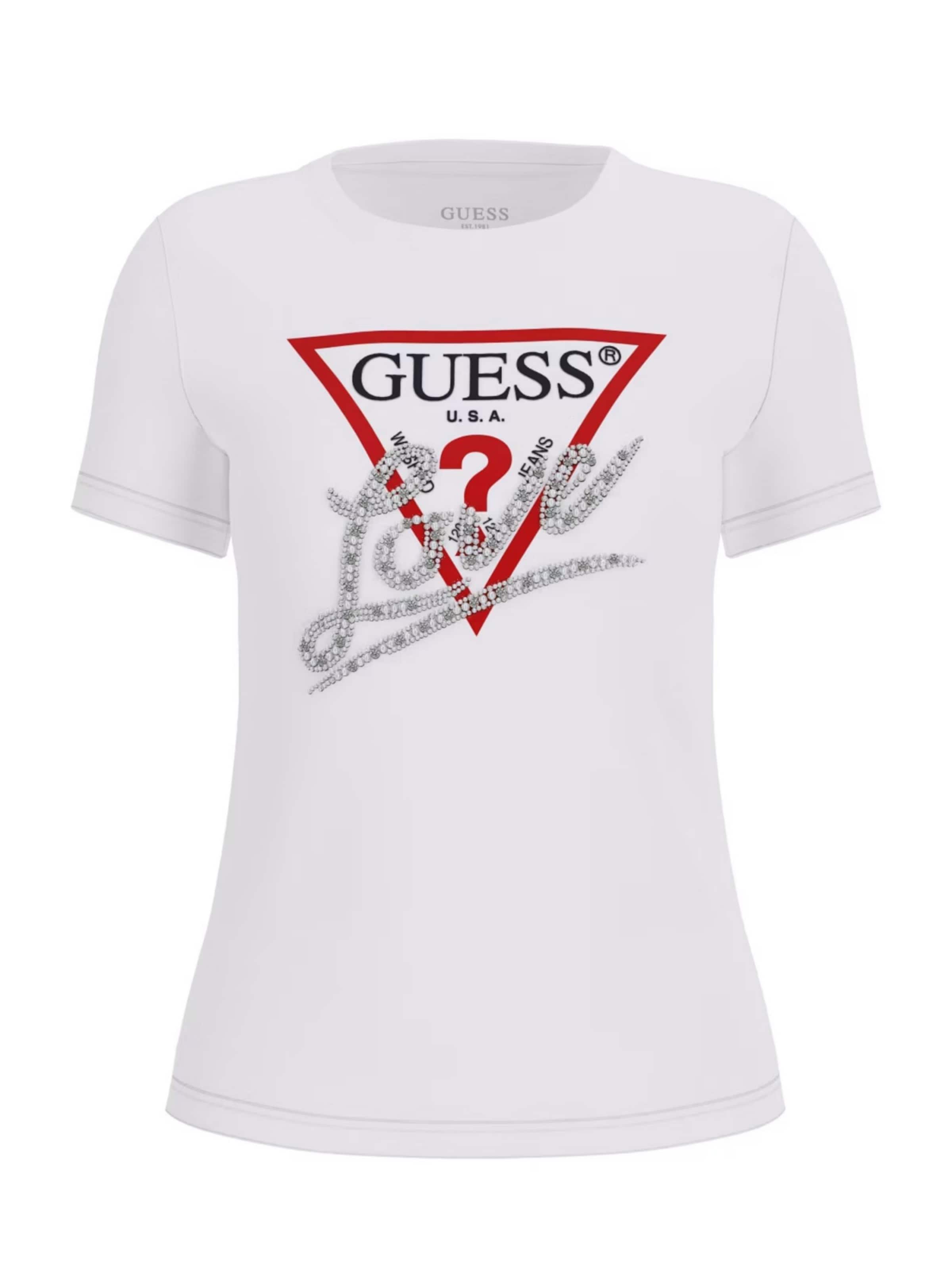 GUESS Shirt in Fire red / Black / Silver / White, Item view