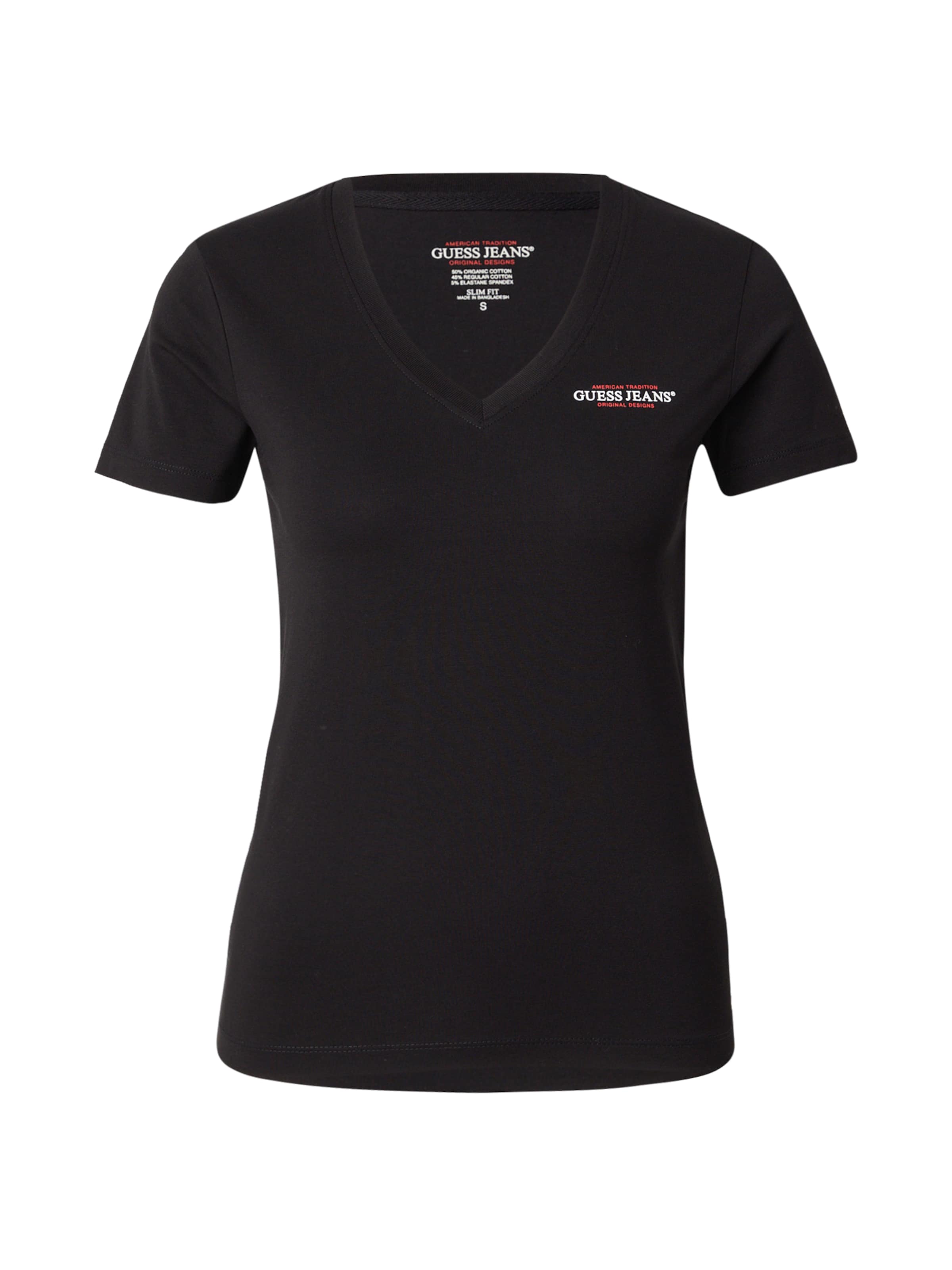 Tricou de la GUESS JEANS pe negru: față