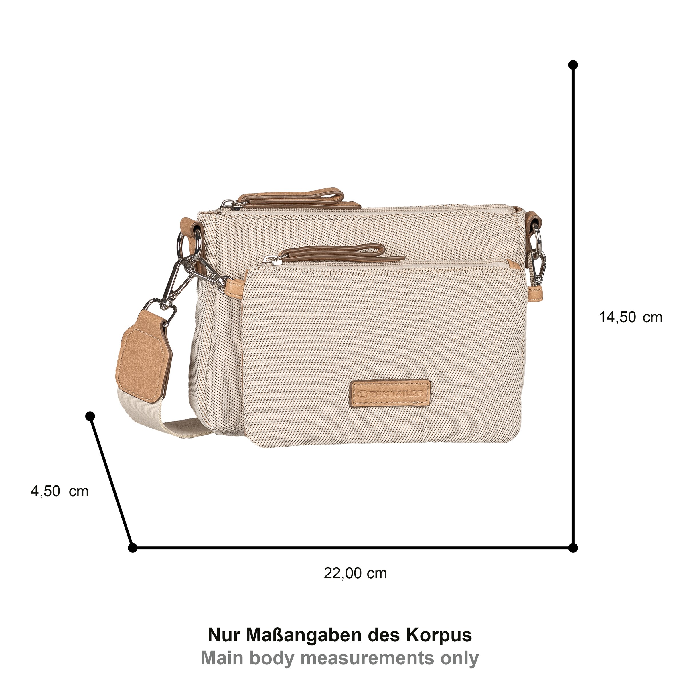 TOM TAILOR Umhängetasche in Beige