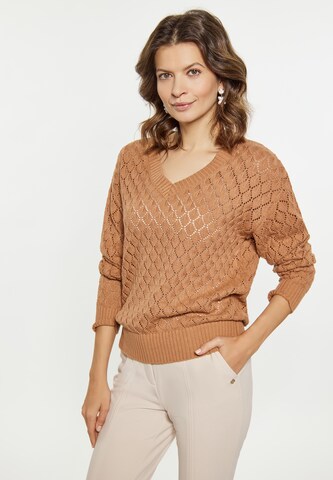 Pull-over Usha en marron : devant