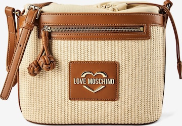 Borsa a sacco 'Straw Chic' di Love Moschino in marrone: frontale