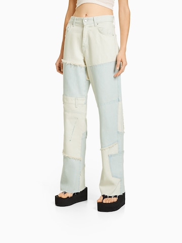 Loosefit Jean Bershka en bleu : devant