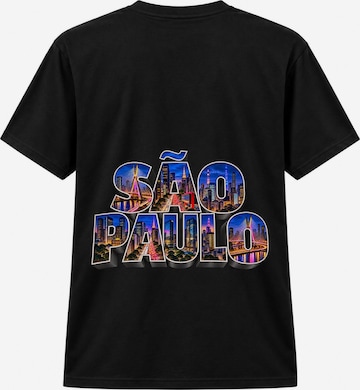 LUNØIR Studio Shirt 'São Paulo City Lights – Neon' in Schwarz: Vorderseite