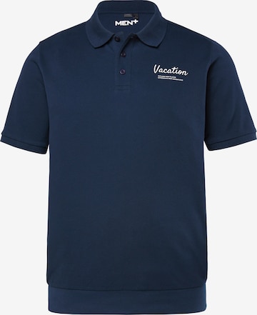 Men Plus Poloshirt in Blau: Vorderseite