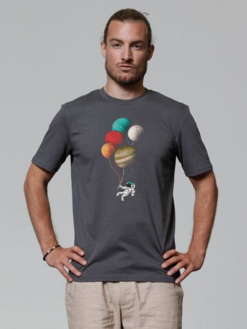 Maglietta 'Balloon Spaceman' di Watapparel in grigio: frontale