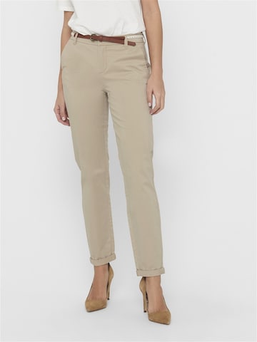 Coupe slim Pantalon chino 'ONLBIANA' ONLY en beige : devant