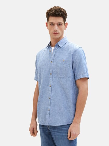 Coupe regular Chemise TOM TAILOR en bleu : devant