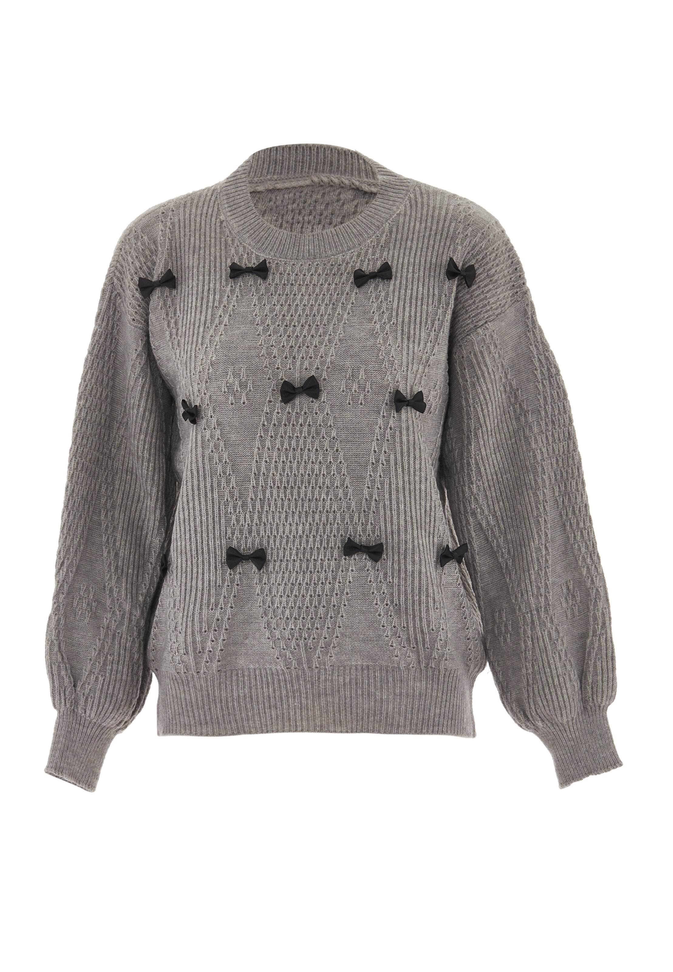 Pull-over swirly en gris : devant