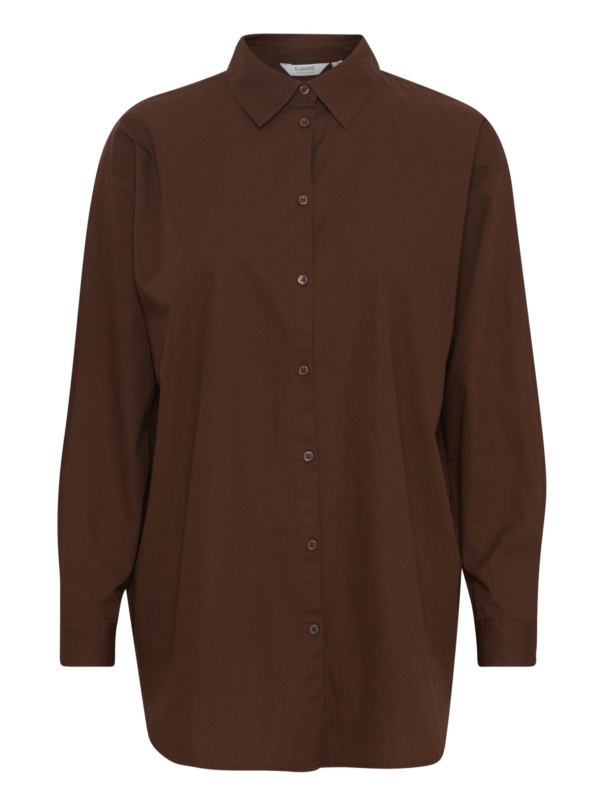 b.young Bluse 'Gamze' in Braun: Vorderseite