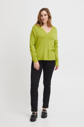 Fransa Pullover 'Blume' in Grün