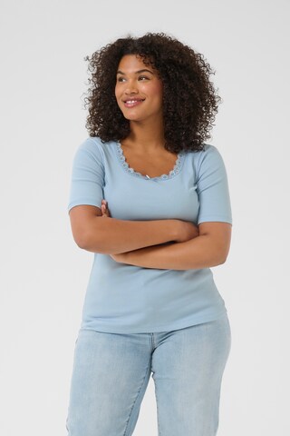 KAFFE CURVE - Camisa 'KCbritt' em azul: frente