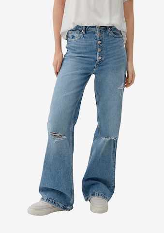 Wide leg Jeans di QS in blu: frontale