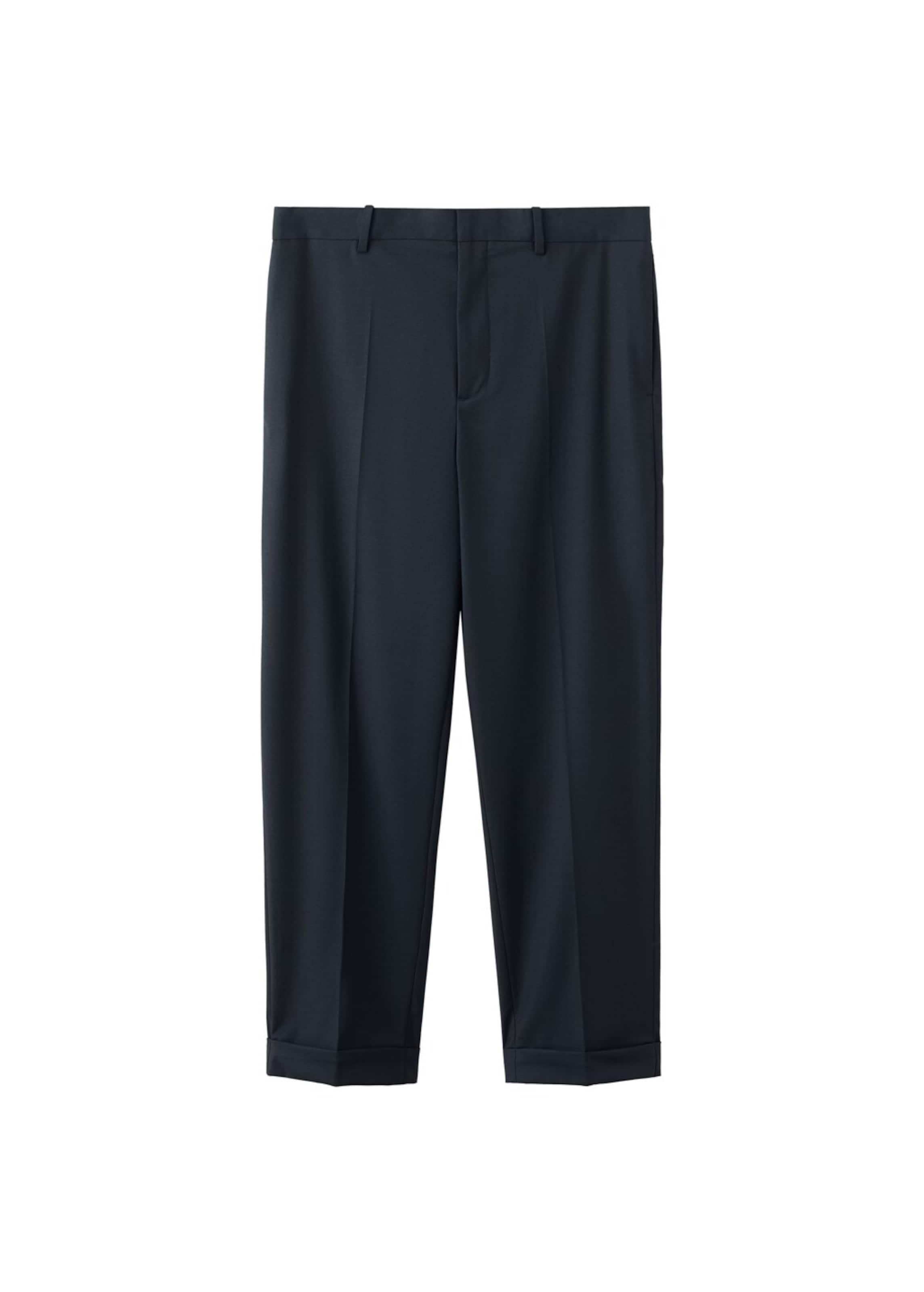 MANGO MAN Regular Pleat-Front Pants 'Bostone' in Blue: front