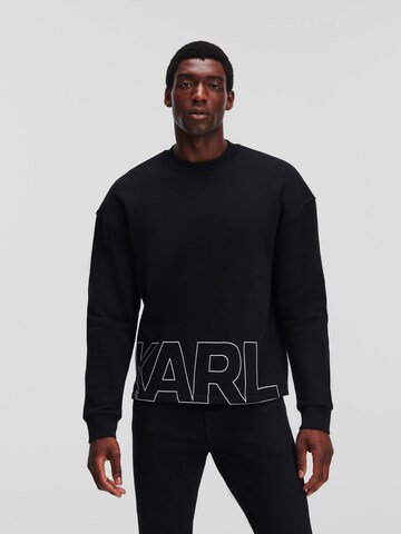 Karl Lagerfeld Sweatshirt 'Bold Hem' in Zwart: voorkant