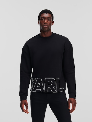 Karl Lagerfeld Μπλούζα φούτερ 'Bold Hem' σε μαύρο: μπροστά