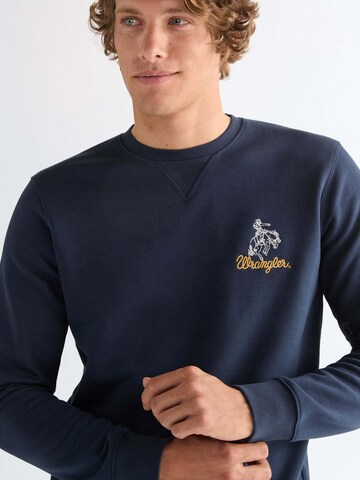 WRANGLER Sweatshirt 'Embroidery Crew' in Blue