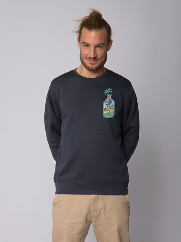 Felpa 'Holiday in a bottle' di Watapparel in grigio: frontale