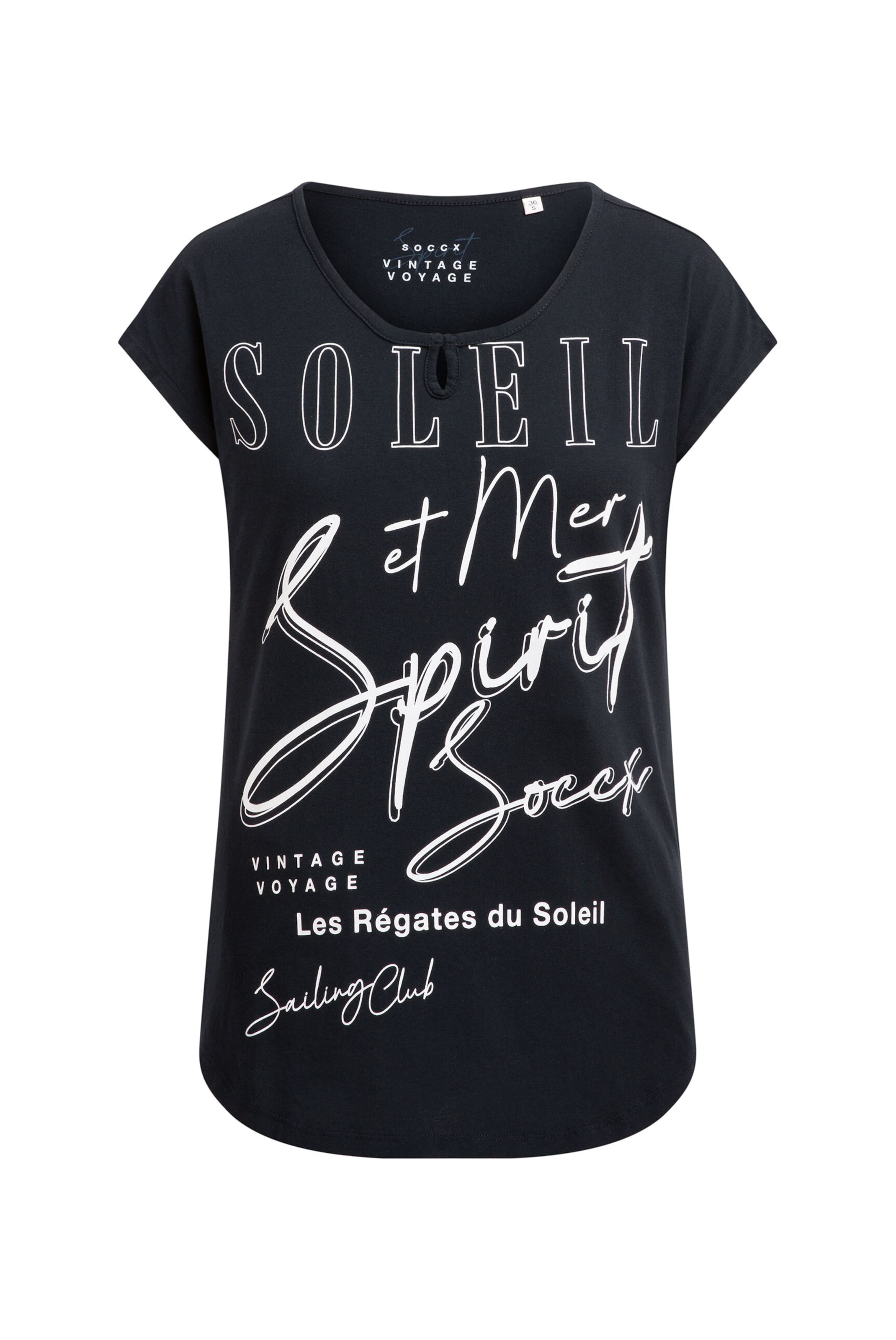 Soccx Ärmelloses Shirt mit Wording Print in Blau: Vorderseite
