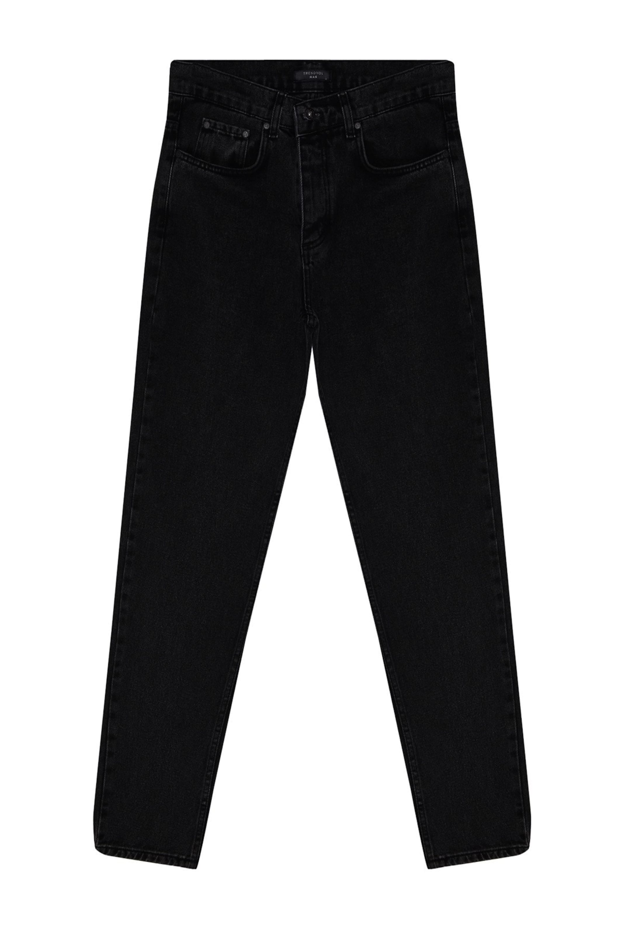 Trendyol - regular Vaquero en negro: frente