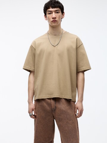 Pull&Bear Koszulka w kolorze brązowy: przód