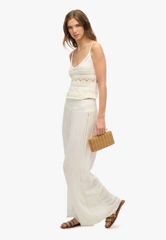 Superdry Wide leg Trousers in White
