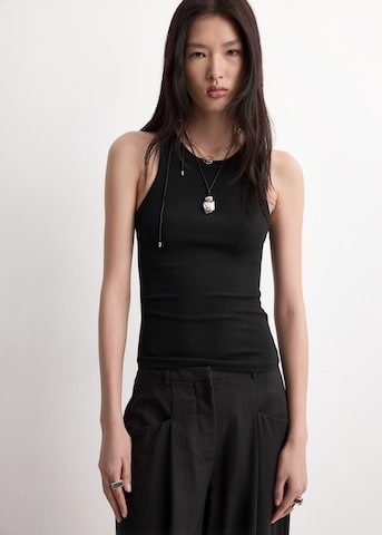 MANGO Wide leg Pantalon 'Abel' in Zwart