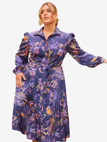 Chi Chi Curve Shirt Dress in Mixed colors: front