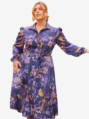 Chi Chi Curve Shirt Dress in Mixed colors: front