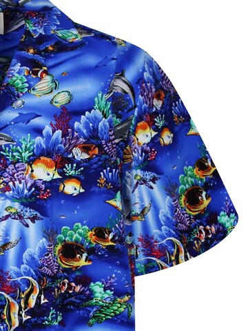 KY's Regular fit Button Up Shirt 'Aquarium' in Blue