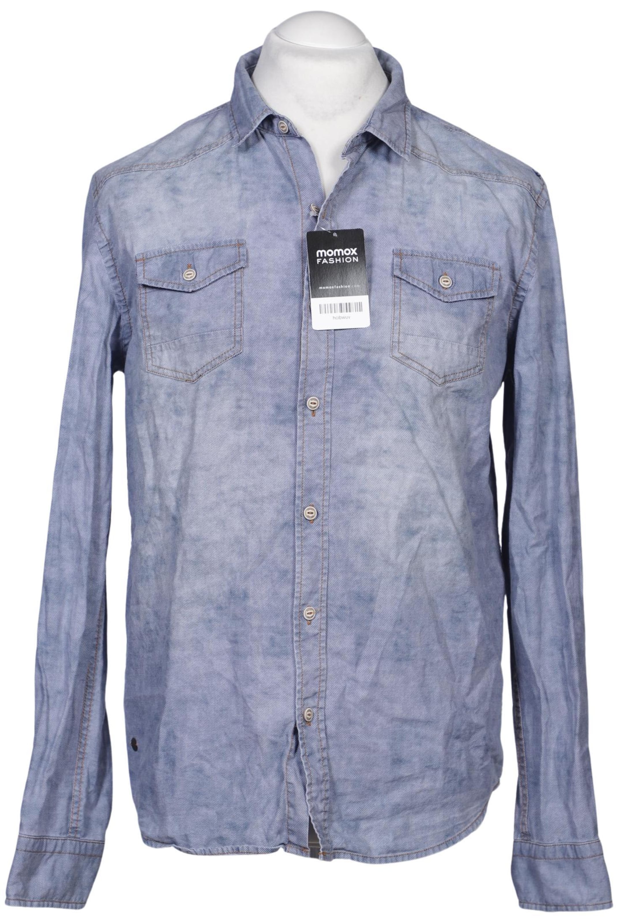 khujo Button Up Shirt in L in Blue: front