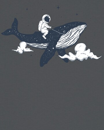 Watapparel Shirt 'Spacewhale' in Grijs