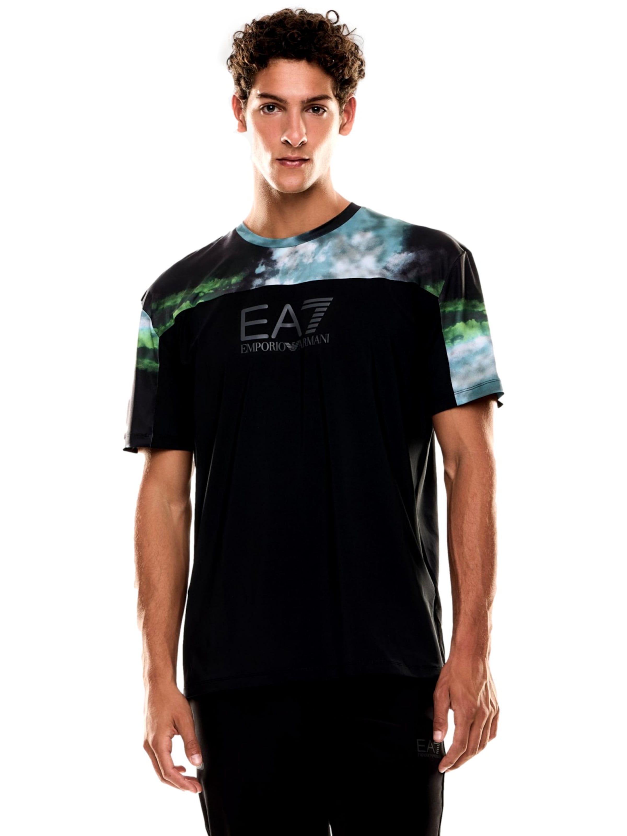 EA7 Emporio Armani T-Shirt in Schwarz: Vorderseite