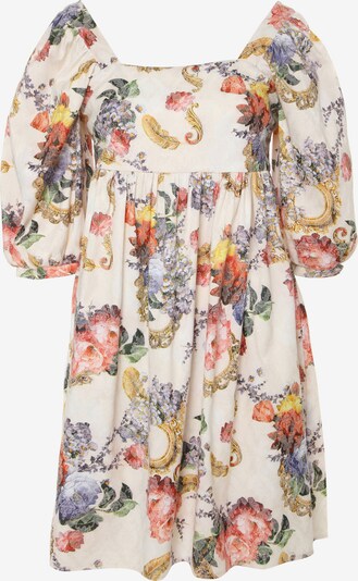 Madam-T Kleid 'Adrienn' in creme / gelb / grün / helllila / koralle, Produktansicht